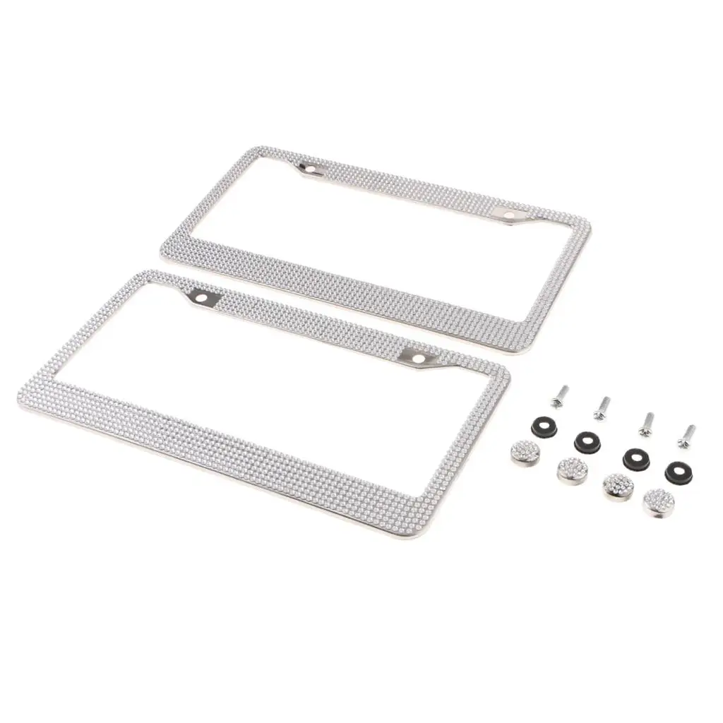 

2 шт., 2 отверстия, прозрачный блестящий кристалл, номерной знак автомобиля, милый горный хрусталь, США