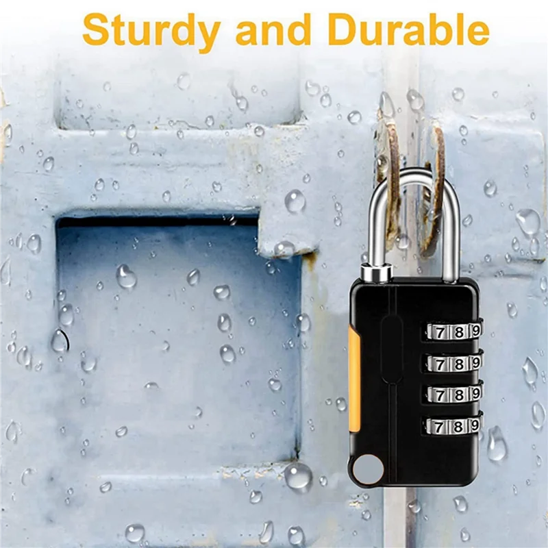 ABZS 4PCS 4 Digit Number Combination Pad Lock Padlock Outdoor Waterproof Lock Suitcase Luggage Security Coded Lock