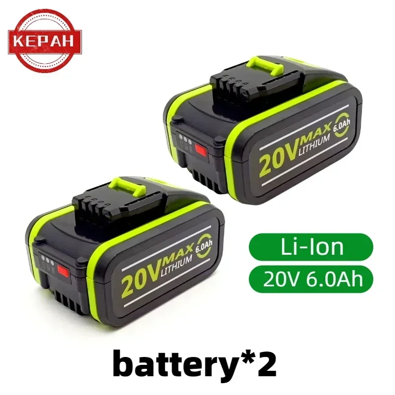 6000mAh For  20V Battery Li-ion Battery for Worx WA3553 WA3551 WA3551 WA3572 WA3553 WX390 WA3551 WX176 WX178 WU268 Drill Battery