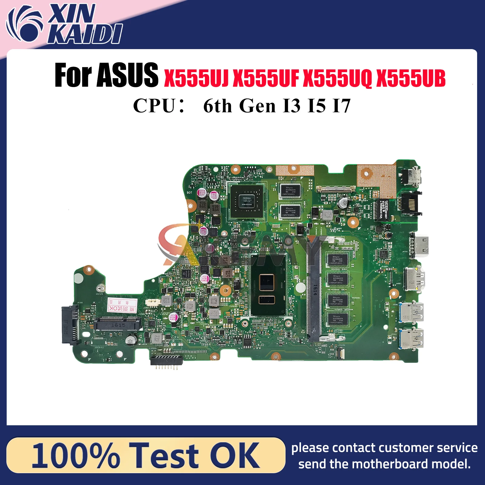 

X555UJ Материнская плата для ноутбука ASUS VivoBook X555UJ A555U X555UB X555UF X555U X555UQ F555U K555U FL5800U Материнская плата I3 I5 I7 CPU