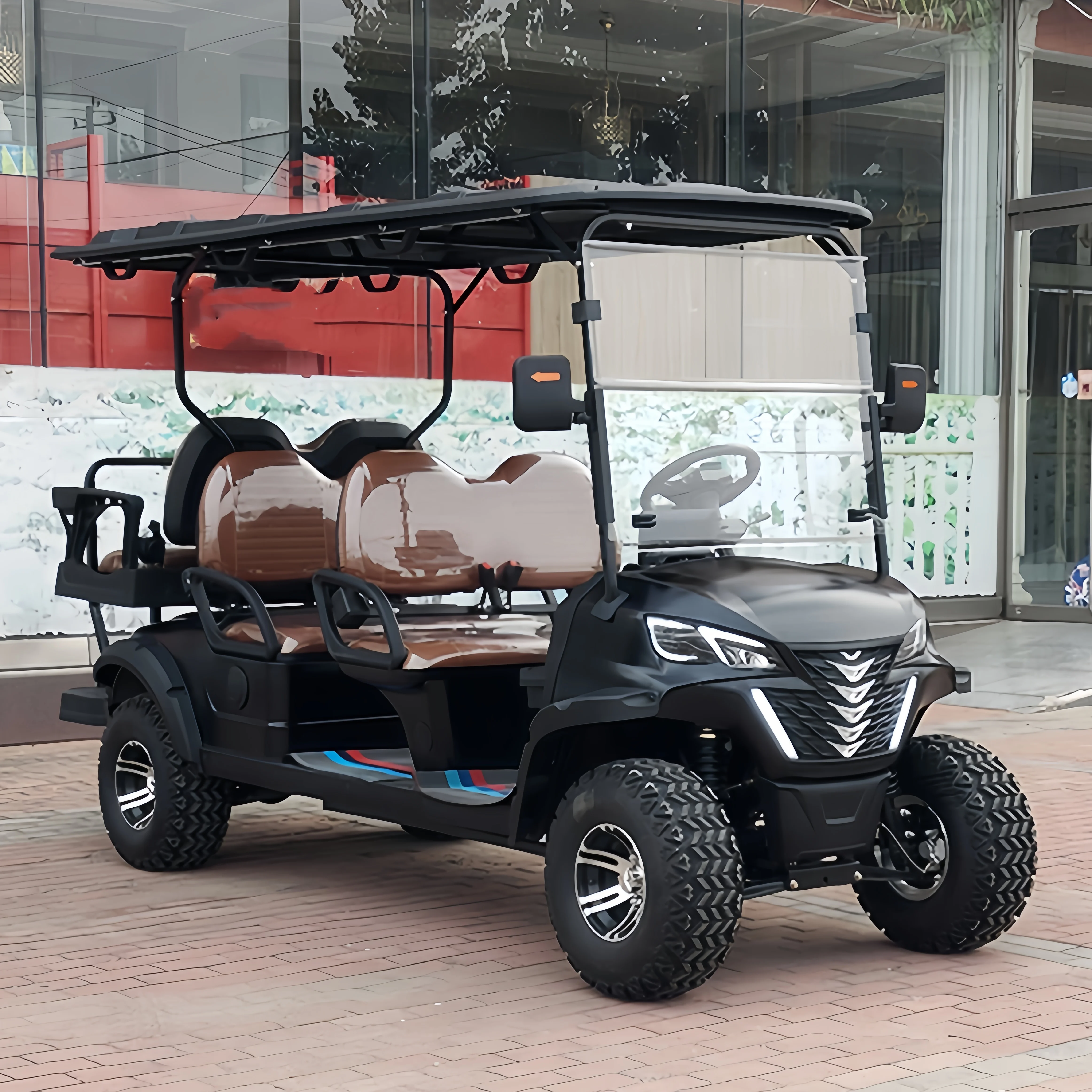 Chinese 4 passenger Hunting Electric Golf Cart with Bumper Custom Body Color Seat Color Lifted Buggy