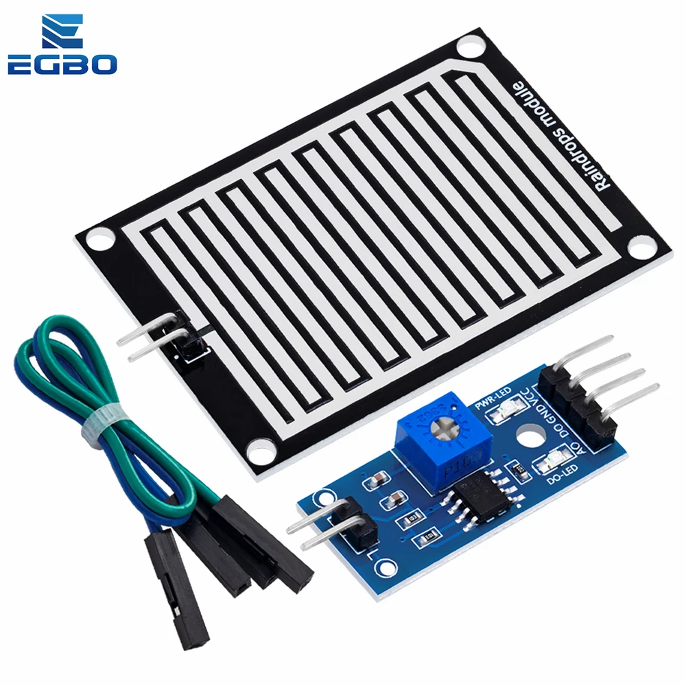 1 قطعة EGBO الثلوج قطرات المطر كشف الاستشعار وحدة المطر الطقس وحدة الرطوبة ل اردوينو التتابع وحدة التحكم المطر المياه Senso