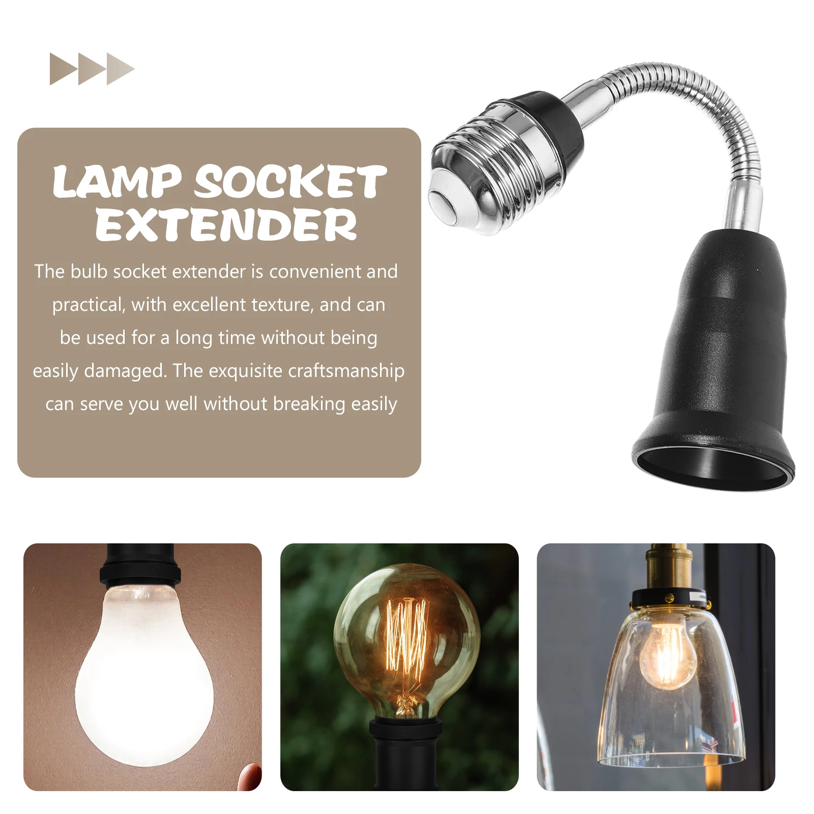 

E27 Light Socket Extension Adapter Bulb Base Converter Material 360 Degree Rotating Cord Extender Lighting Solution