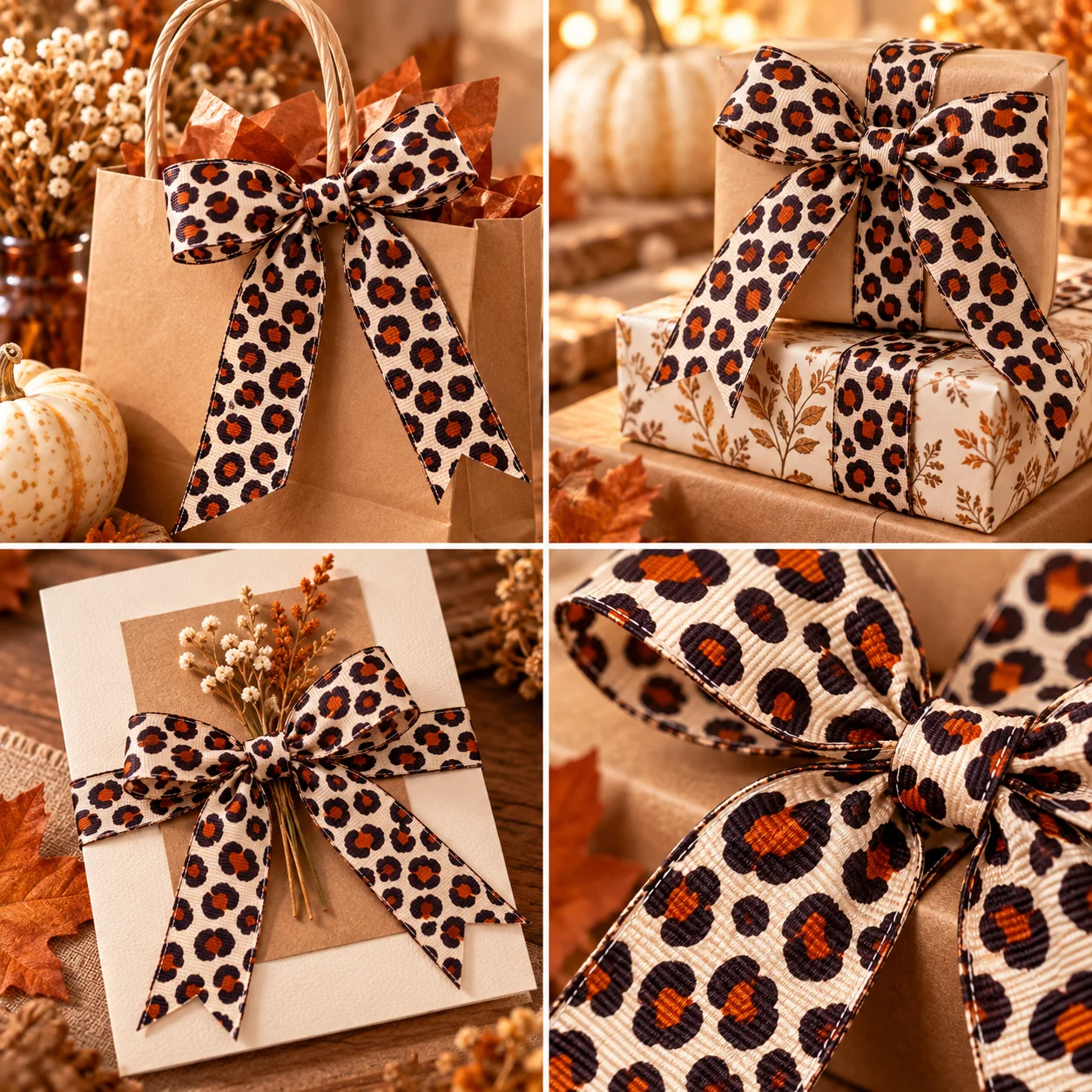Leopard Print Grosgrain Ribbon Animal Pattern DIY Hair Bows Gift Wrapping Ribbon for Party Decor Wedding Crafts Sewing Accessor