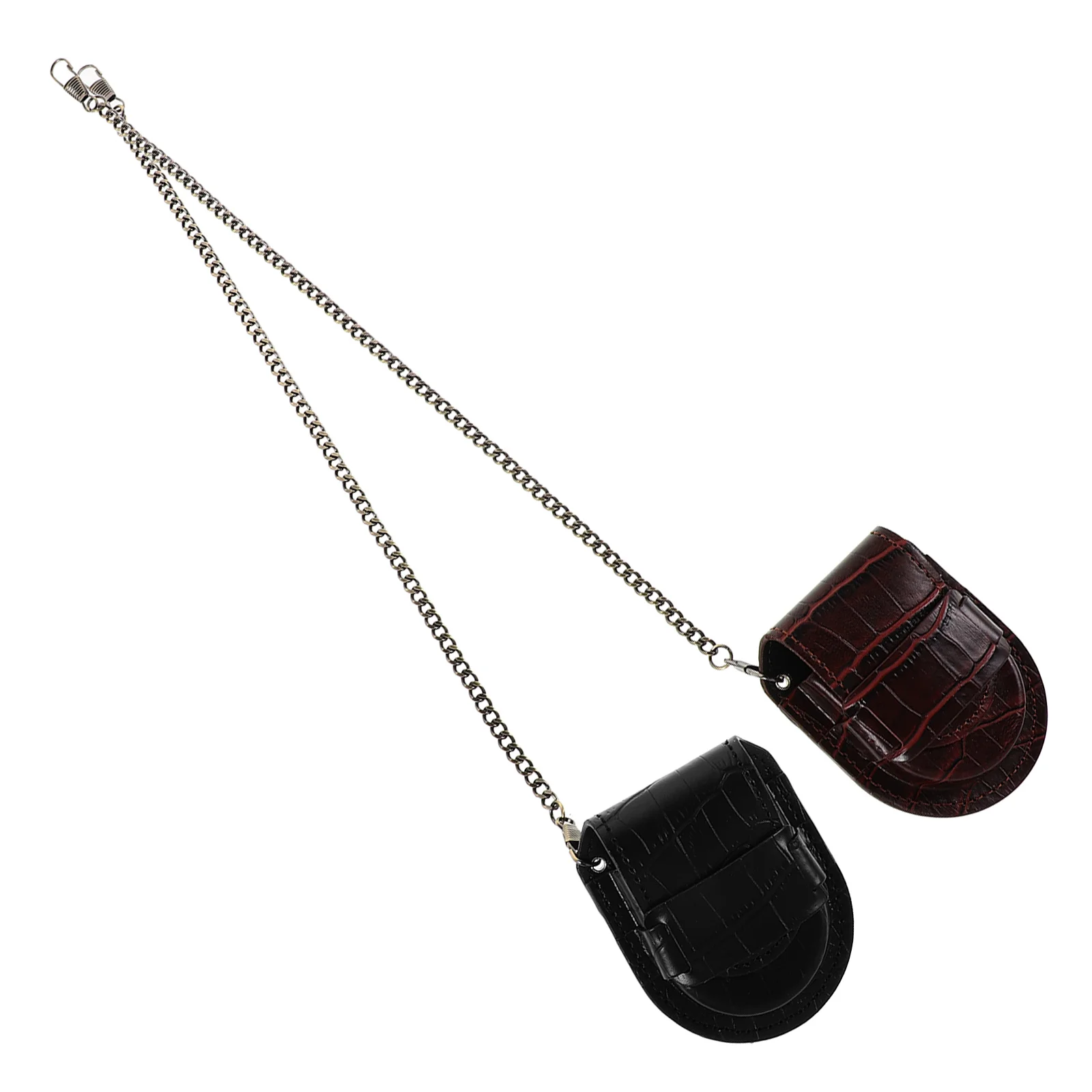 

2 Pcs Vintage Pocket Watch Holder with Chain Storage Pu Case Pouch Mechanical Man