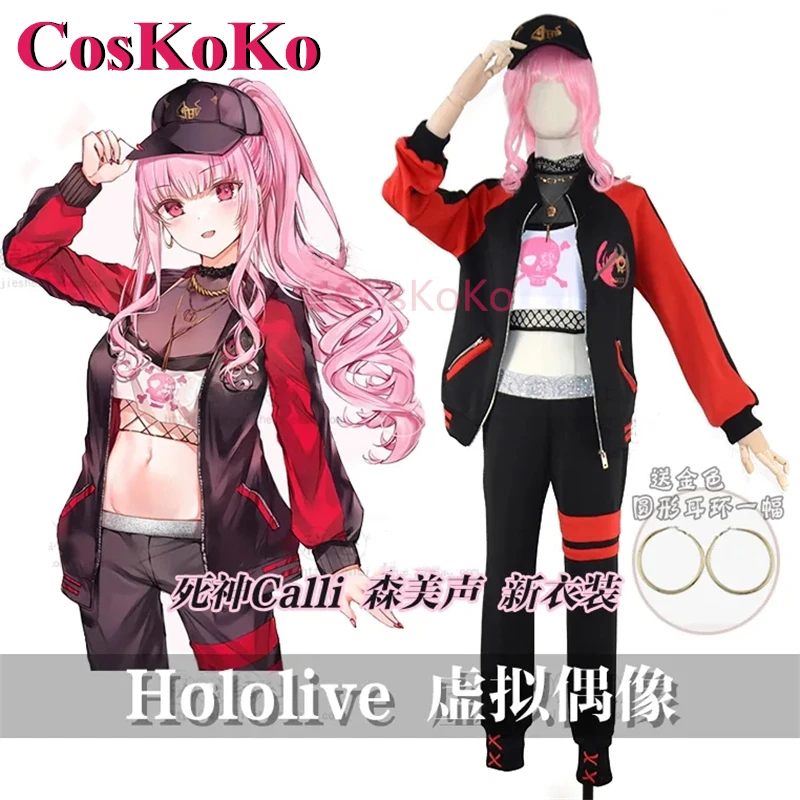 CosKoKo Mori Calliope Cosplay Anime VTuber Hololive Costume Calli Sweet Lovely New Uniform Halloween Party Role Play Clothing