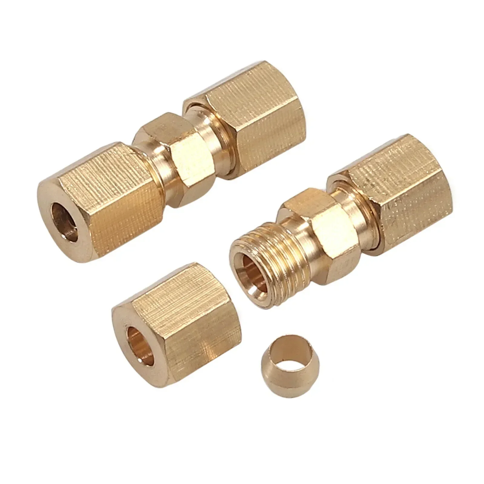 10Pcs Brake Lines Pipe Brass Connector For Brake Line Without Flaring 4.75mm 3/16\