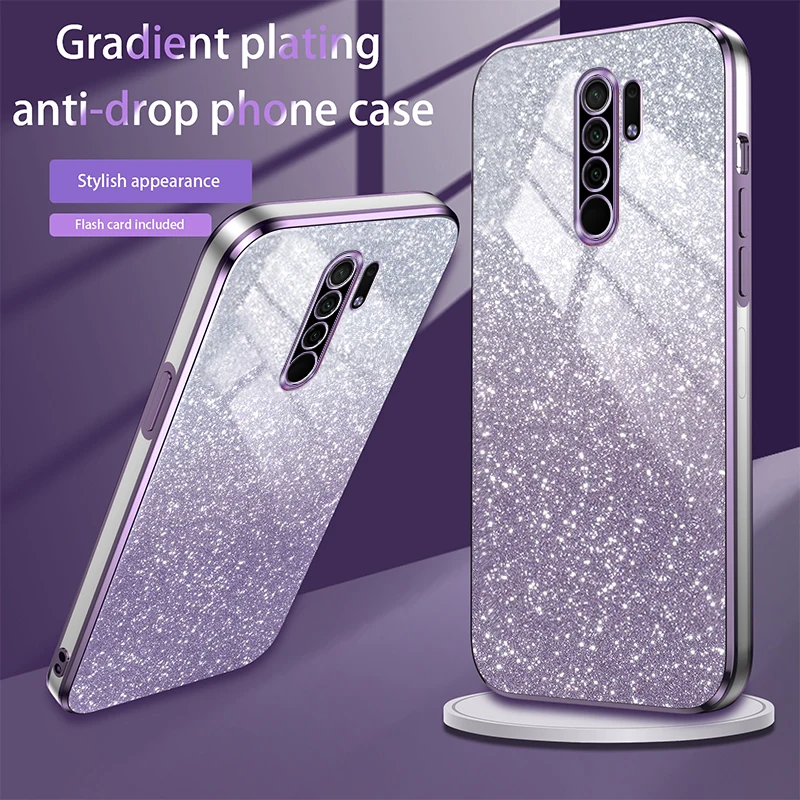 For Redmi 9 Case Bling Luxury Electroplate Glitter Phone Case For xiaomi Redmi 9A 9C Shockproof Soft Bumper Clear Back Cover