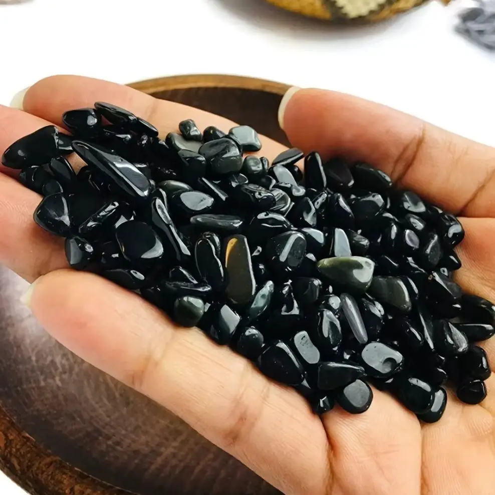 400g Natural Golden Obsidian Crushed Stone Vase Filling,Aromatherapy Diffuser Stones Aquarium Landscaping Crystal Chips