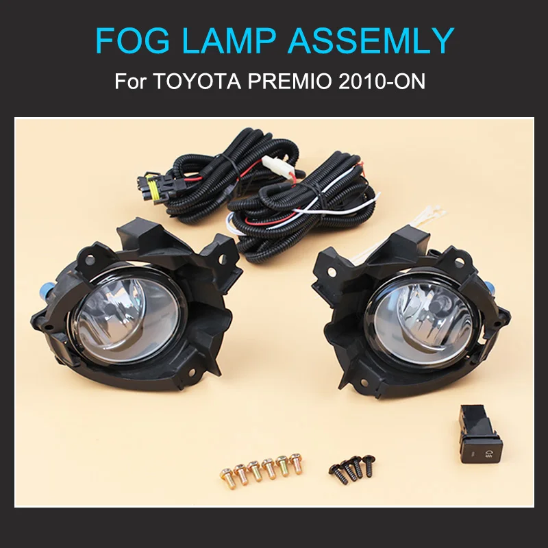 12V 55W Fog Lamp Assembly for Toyota Allion Premio 2010-up Front Bumper Fog Light Cover Wire Relay Switch Fog Lamp Assembly