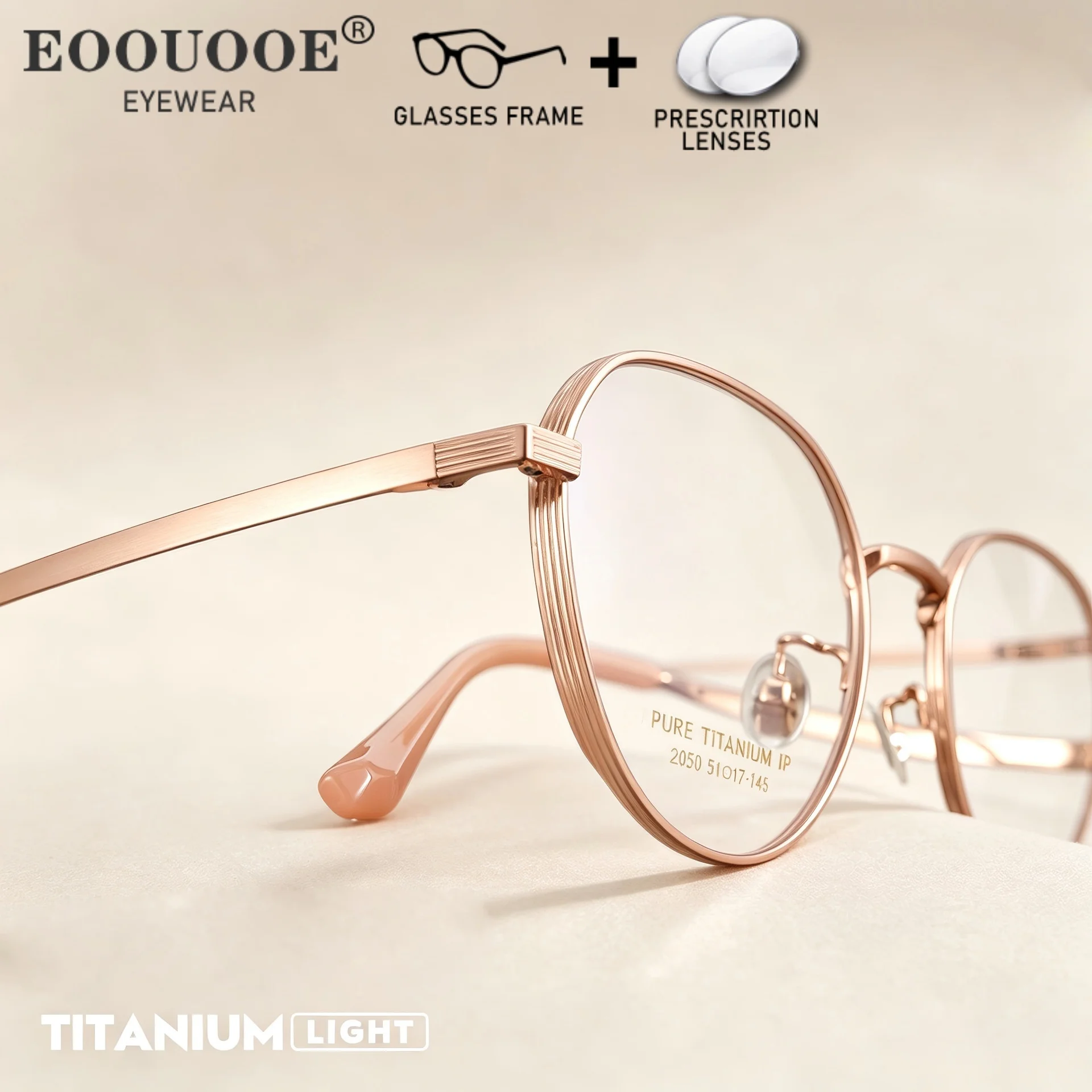 Pure Titanium Women glasses High Prescription Applicable Frame Thickness Edge Design Myopia Lenses Multifocal Progressive