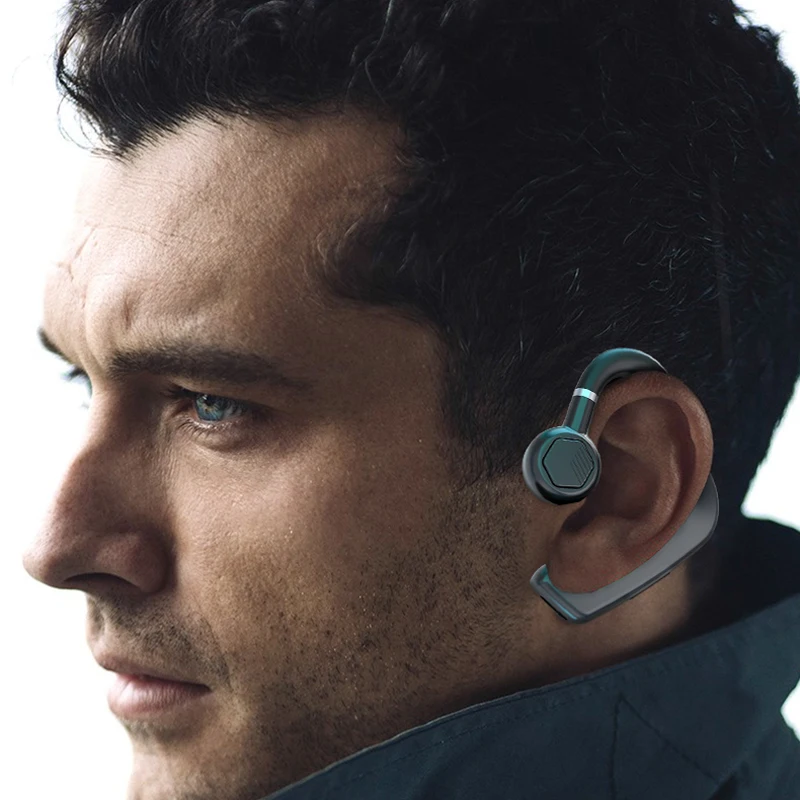 Sem fio Binaural Stereo Business Headset, condução óssea não está no ouvido Driving Earphones, bateria grande Touch Buttons