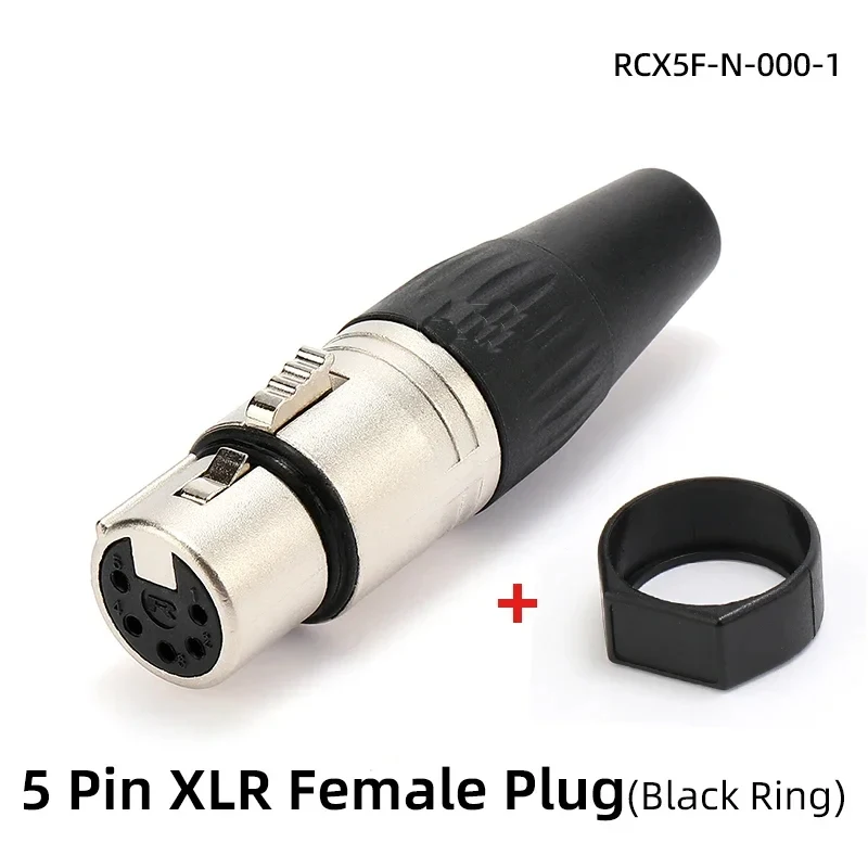 

REAN 5 Pin XLR Plug With Color Ring Microphone Connector Metal Housing 5 Pore Balanced XLR Male / Female Plug