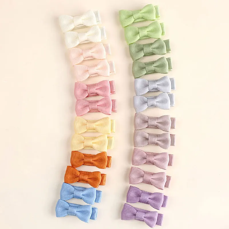 

24Pcs/Lot Kids Ribbon Bows Hair Clips For Baby Girls Handmade Bowknot Hairpins Princess MiNi Barrettes Hair Accessories