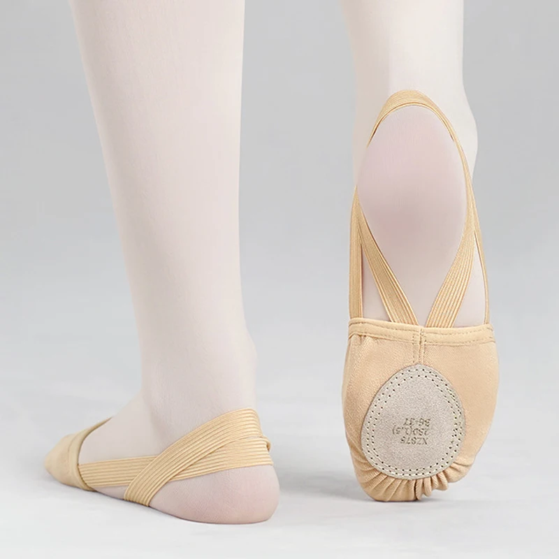 

Children's stretch cloth dance shoes, women's ballet rotating half-foot overshoes, soft-soled adult art exam body shoes