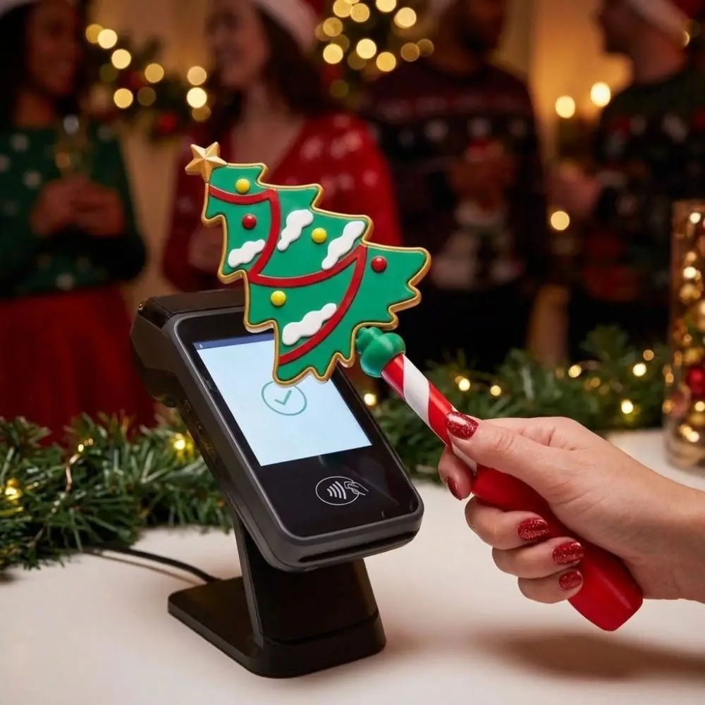 3D Printed Christmas Credit Card Wand Reindeer Christmas Star Contactless Payment Wand Non-Contact Plastic Gift Box Magic Wand