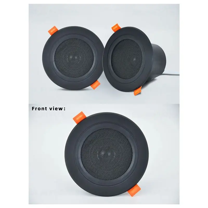 A45U 2Pcs 3Inch Ceiling Home Speaker 10W Moisture-Proof Full Range Music Speaker With Cover Fashion Home Audio System Black