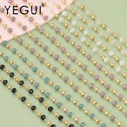 YEGUI C184,diy chain,18k gold plated,0.3microns,copper metal,beads,charms,hand made,diy bracelet necklace,jewelry making,1m/lot