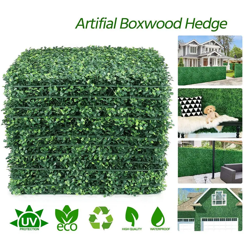 Multi-Pack Artificial Greenery Wall Hedge Grass Fence Plant Foliage Panel For Garden Wallscape Decoration Balcony Corridor Decor