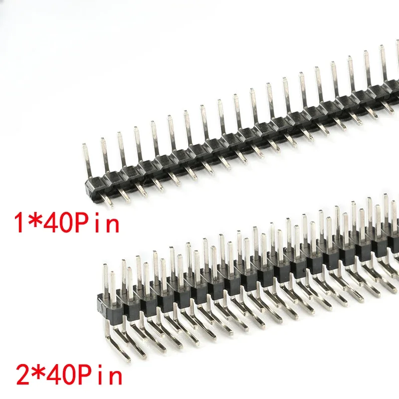 10pcs /Lot 2.0mm Pitch 2.0 Male Single/ Double Row Curved Needle Pin Header 1x40 2x40 Pin Connector 2.00mm 90 Degrees
