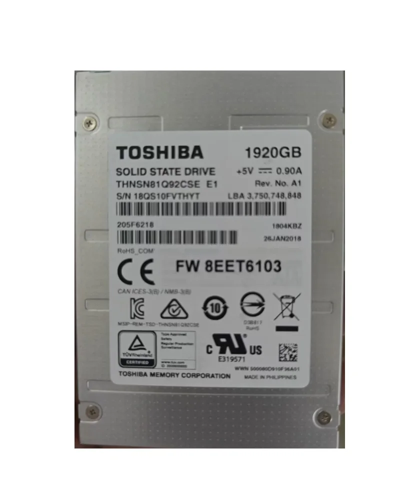 Used Toshba HK4R 1920G SSD SATA 7MM SOLID STATE DRIVE MLC The most durable enterprise MLC SSD health 90%+ For Laptop