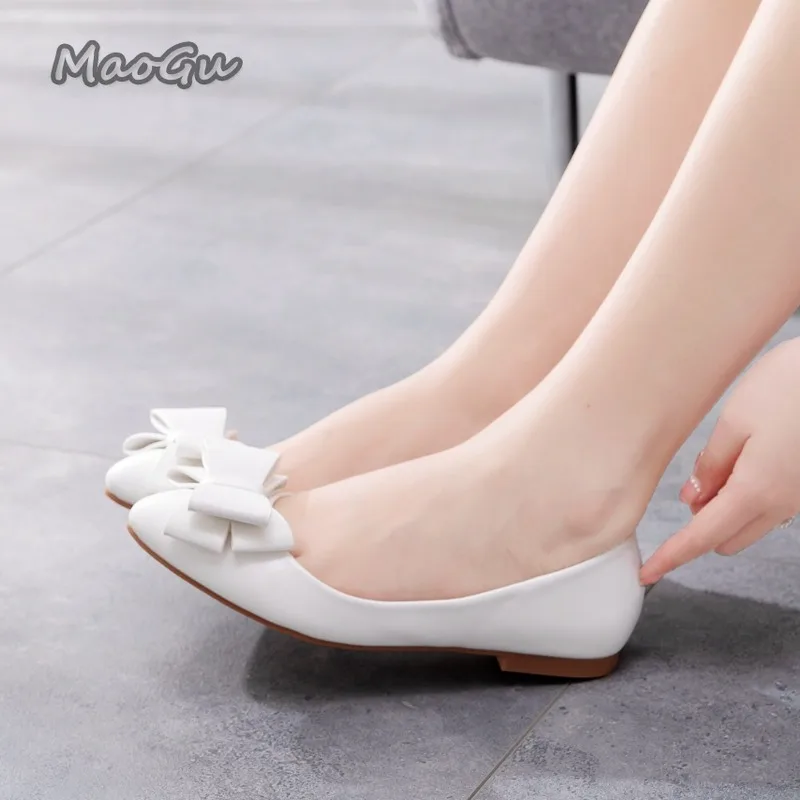 

Size 35-43 Women's White Wedding Heels Pointed Toe Stiletto Medium Heel Bow Pumps Bridal Party Dress Shoes Elegant Talons Femme