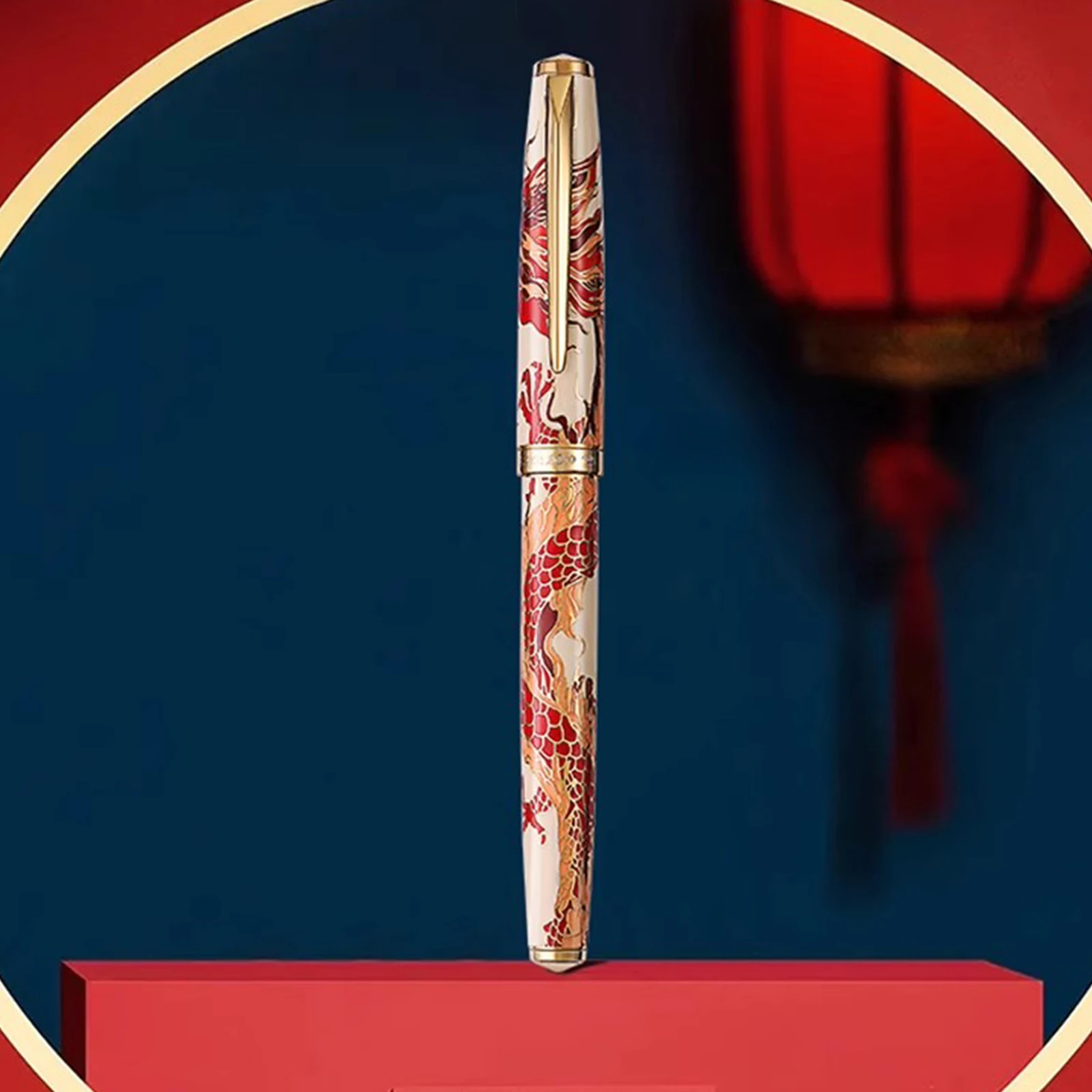 HERO 100 Fountain Pen Year Of the Dragon design with 14K Gold Hooded Nib for pens Collector's Edition Limited Business Writing