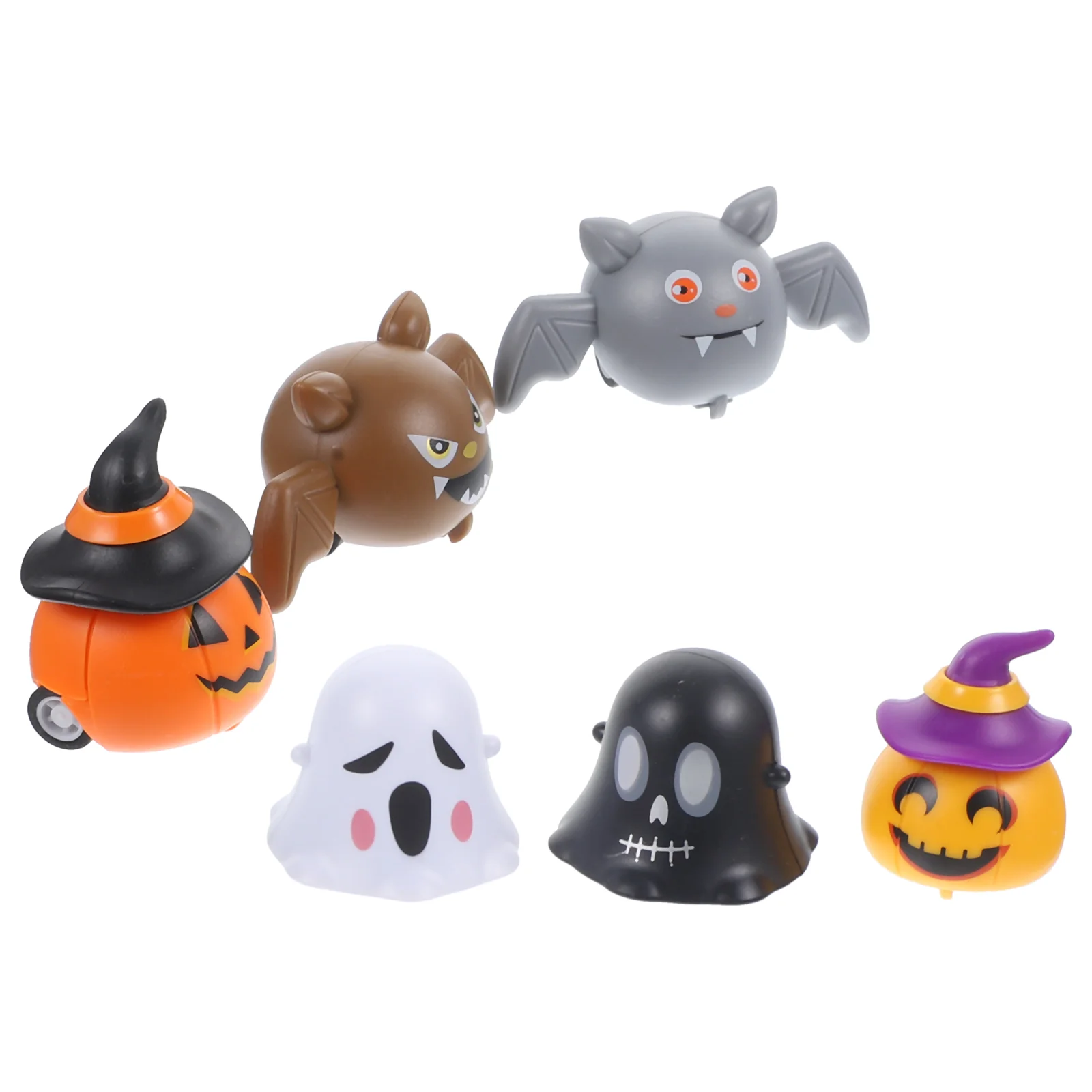 

12 Pcs Children's Pull-back Car Halloween Pumpkin Ghost Bat Halloween Toy Small Gift Party Supplies Cars