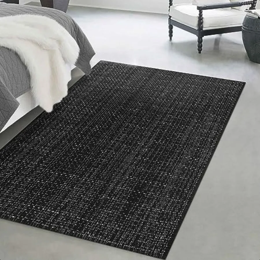 Washable Area Rug 3' x 5' Woven Cotton NonShedding Kitchen Rugs Braided Farmhouse Rug Indoor Door Mats for Entryway Bedroom Liv