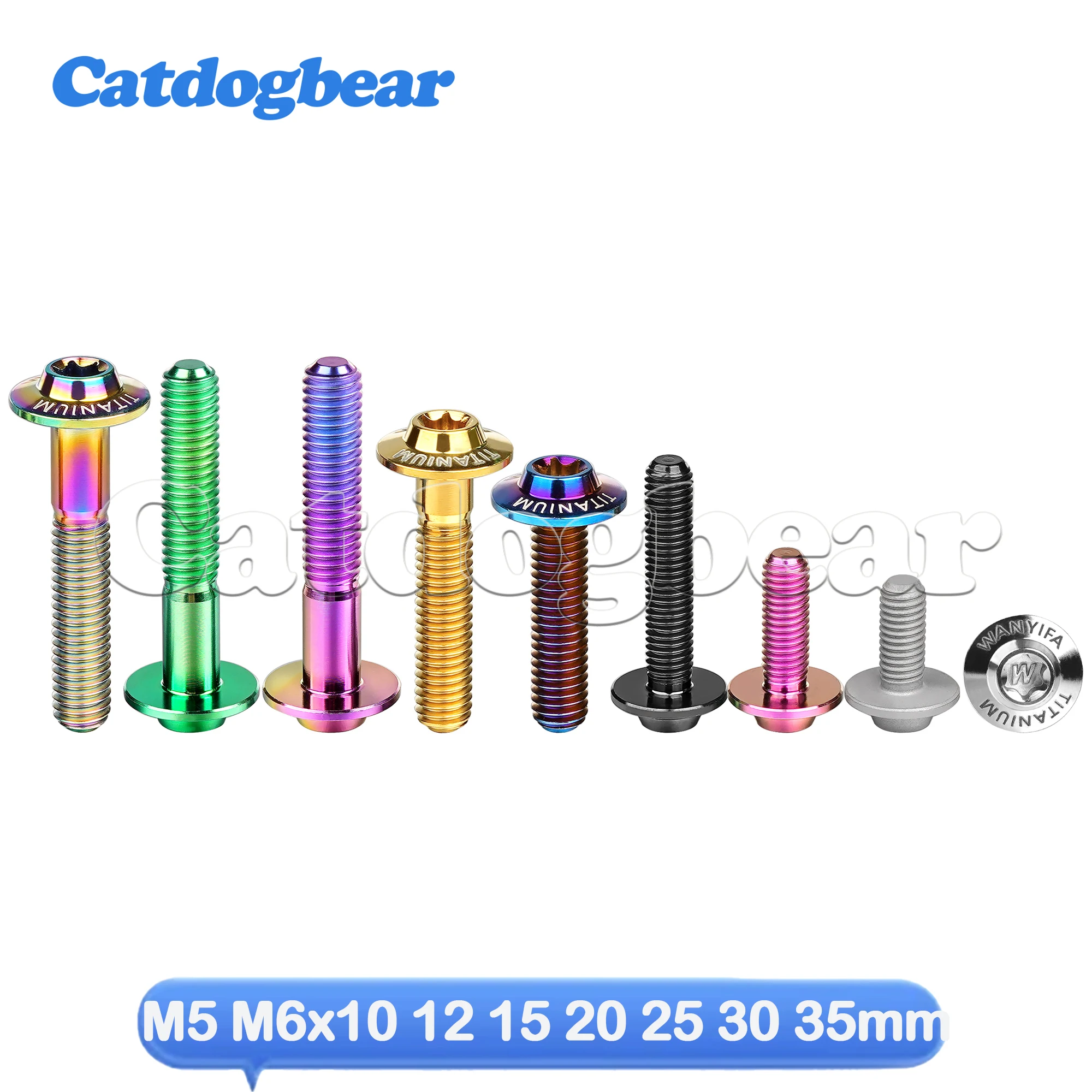 

Catdogbear M5 M6x10 12 15 20 25 30 35mm Titanium Bolt Bicycle Motorcycle Butterfly Umbrella Head Internal Plum Blossom Marked