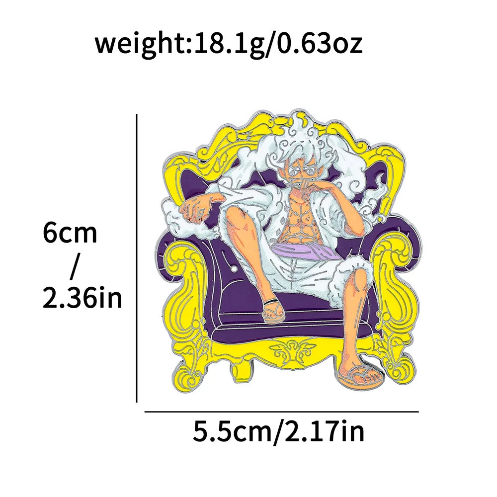 Adventure Cartoon Brooch Handsome Luffy Enamel Pin Backpack Clothing Jewelry Metal Badge Accessories Gift