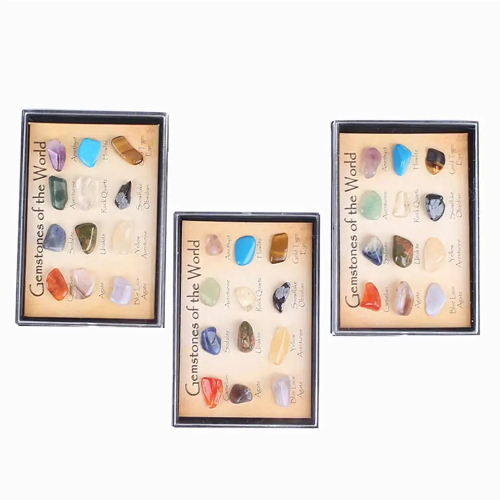 Kit Educativo de Geología con Colección de Minerales, Especímenes de Cristales y Rocas, Juguete Científico para Niños, Exhibición en el Aula