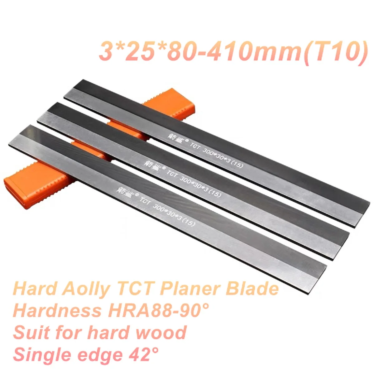 3 Pcs TCT Tungsten Wood Planer Blade Cutting Knife Hard Alloy 3X25X80-410mm For Woodworking Machinery