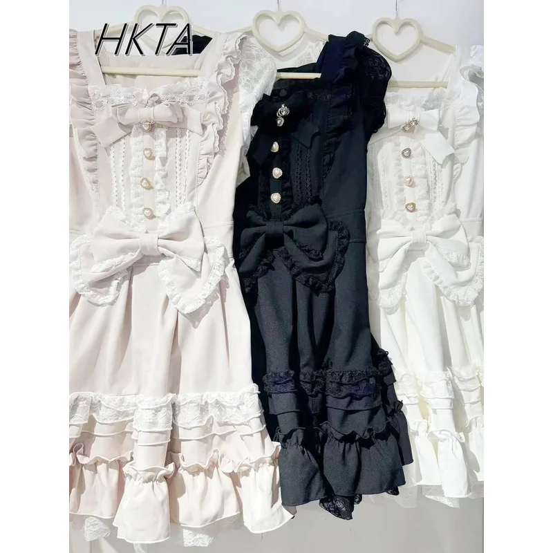 

DY20Japanese Liz Dresses Women Autumn New Girl's Sweet Cute Bud Mini Series Mass Production Angel Small Cake Dress Bow Lolita Dr