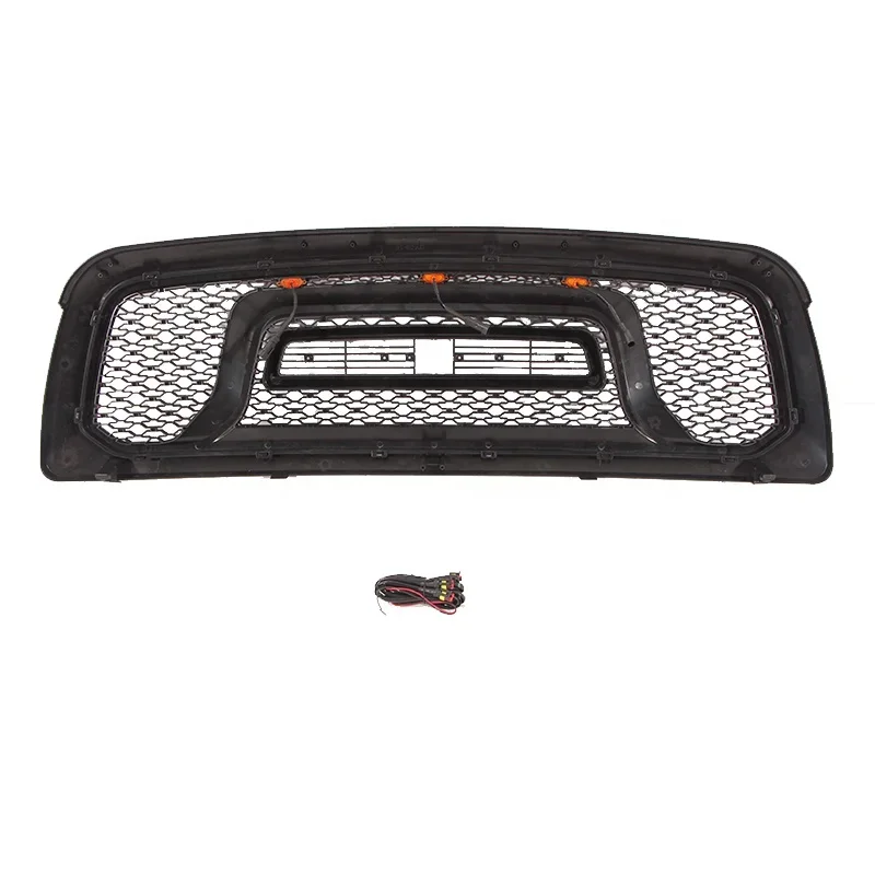 2010 2019 pickup truck parts custom 3 pieces led lights honeycomb black front radiator grille grill fit for ram 2500 3500