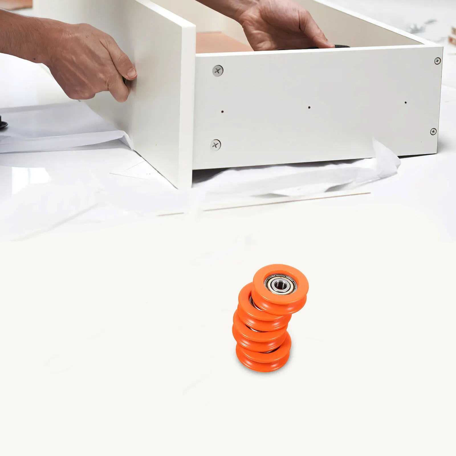 4 قطعة بكرة الأسطوانة انزلاق الباب عجلات U-شكل الأخدود البلاستيك تحمل الثقيلة المسار عجلة لخزانة البوابة المنزلقة #1