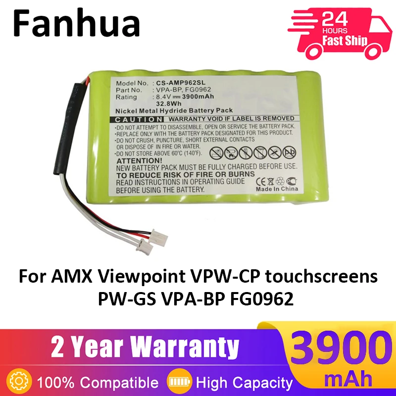 

Fanhua Battery For AMX Viewpoint VPW-CP touchscreens VPW-GS 3900mAh / 32.76Wh VPA-BP FG0962