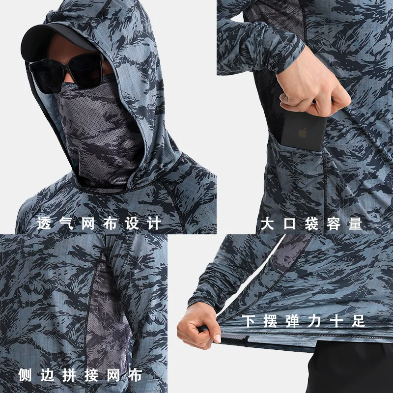 Quick Drying Running Biking Fishing Clothing for Men and Women Breathable  Ice Silk  Anti-ultraviolet Sun-protective Clothing