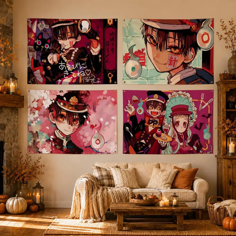 Anime Toilet-Bound Hanako-kun Flags Flags for Room, Bedroom, Home, Outdoor, Wall Hanging, Concert Print, Art Banner