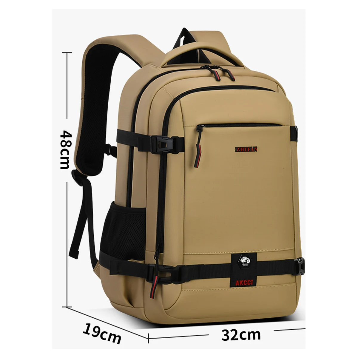 Large Business Laptop Backpack with Side Buckle Straps Multiple Pockets Padded Back and Luggage Strap for Work and Travel