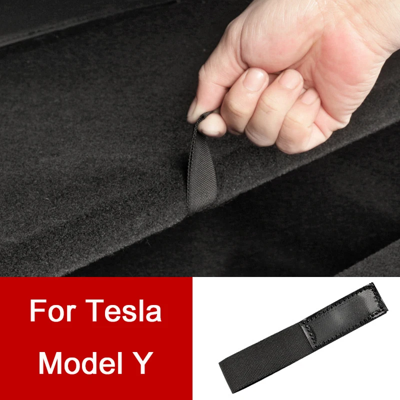 Cuerda de maletero trasero para Tesla modelo Y, cordón de caja de cola abierta, cubierta de manija, correa de tracción, accesorios de coche, Gadgets