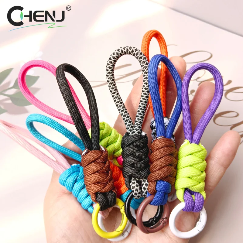 Creative Braided Lanyard Keychain For Phone Case Women Anti Lost Knot Rope Strap Car Key Chains Diy Accessories Fashion Keyring