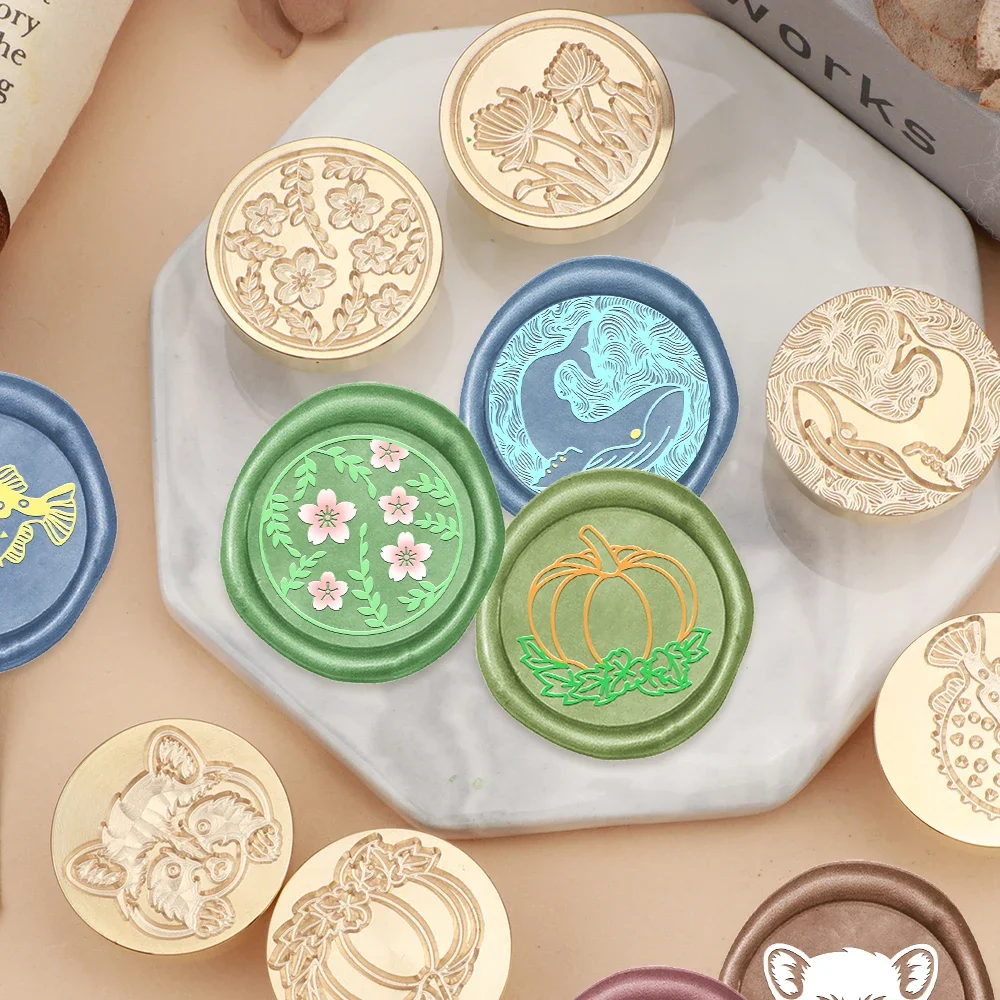 Siegelwachs Stempel Kopf Wal Bär Kürbis Löwenzahn Muster für DIY Siegellack Stempel Scrapbooking Umschlag Einladung Geschenk Handwerk