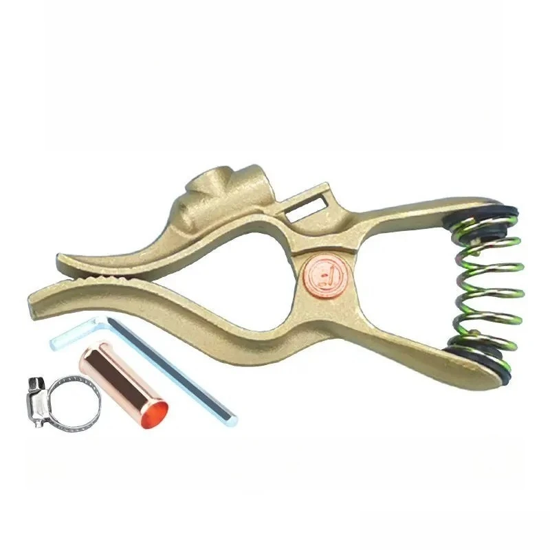 

Латунный зажим заземления MIG MMA TIG Плазменный погружной держатель заземляющего кабеля 300AForged Heavy Duty Type G Сварочный инструмент Зажим заземления