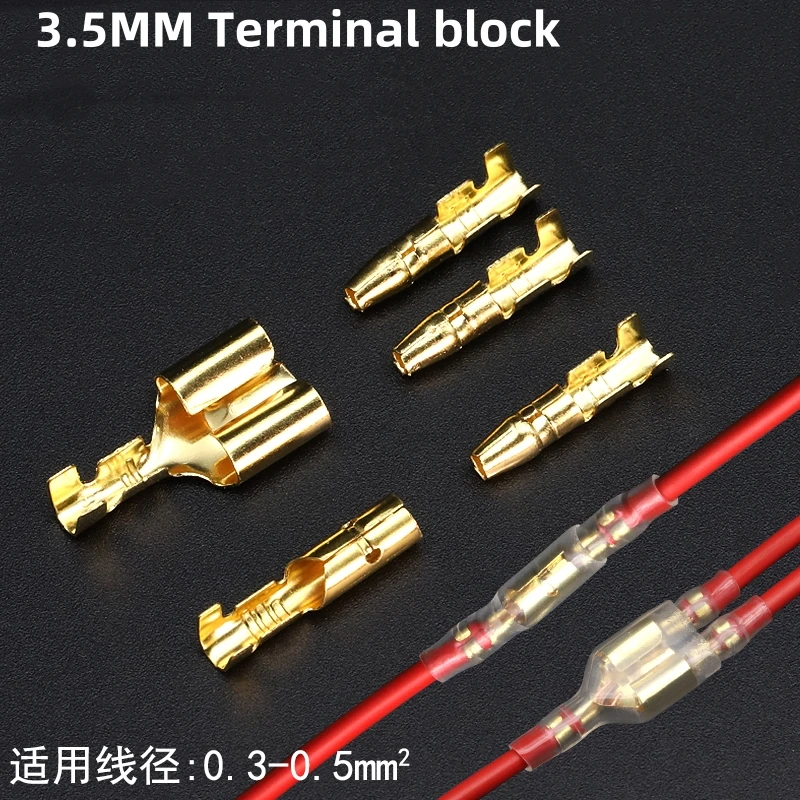 

Automobile plug terminal + flame retardant sheath, diameter 3.5MM bullet male and female connector wire connector