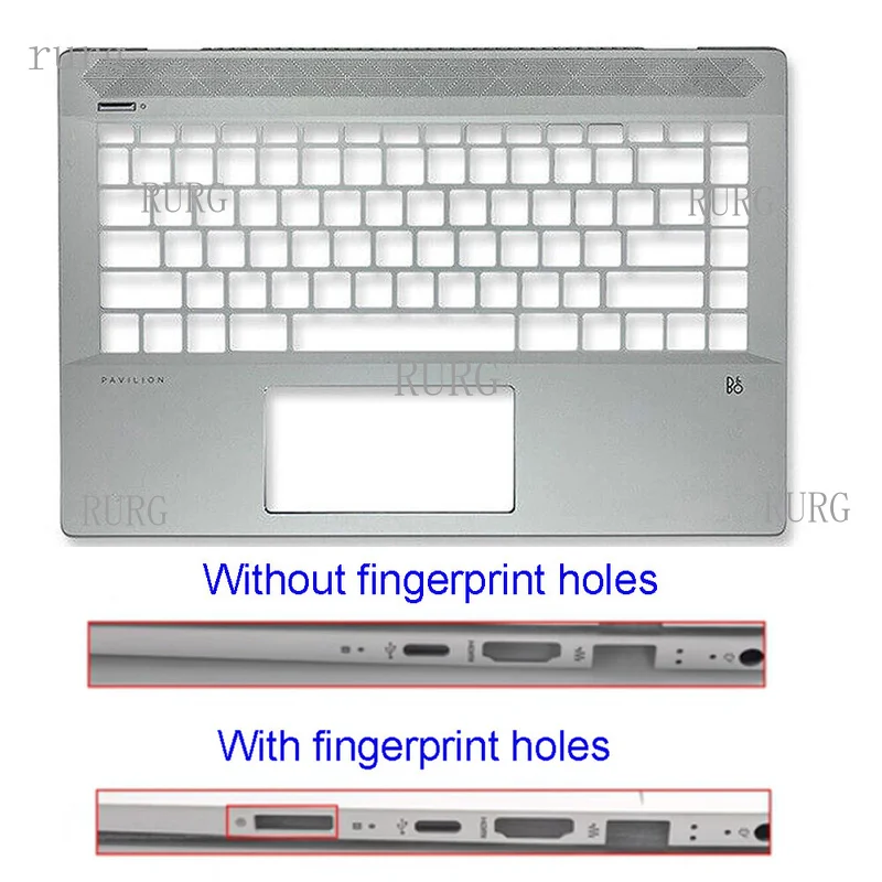 R+ – Suitable for HP Pavilion 14-CE TPN-Q207 A/C shell with keyboard, pink color, gray hinges