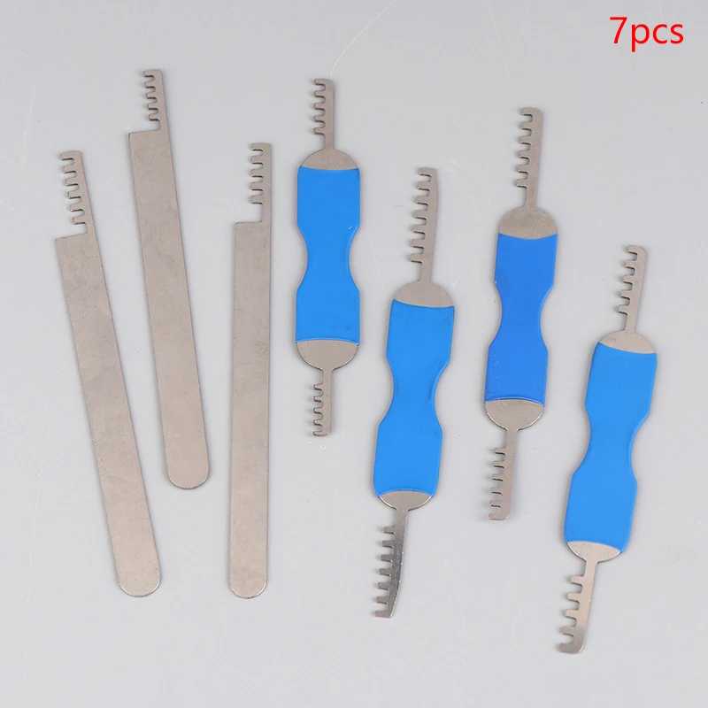 HOT Stainless Steel Comb Lock 7in1 Full Set Repair Tool Bypass Method Tools