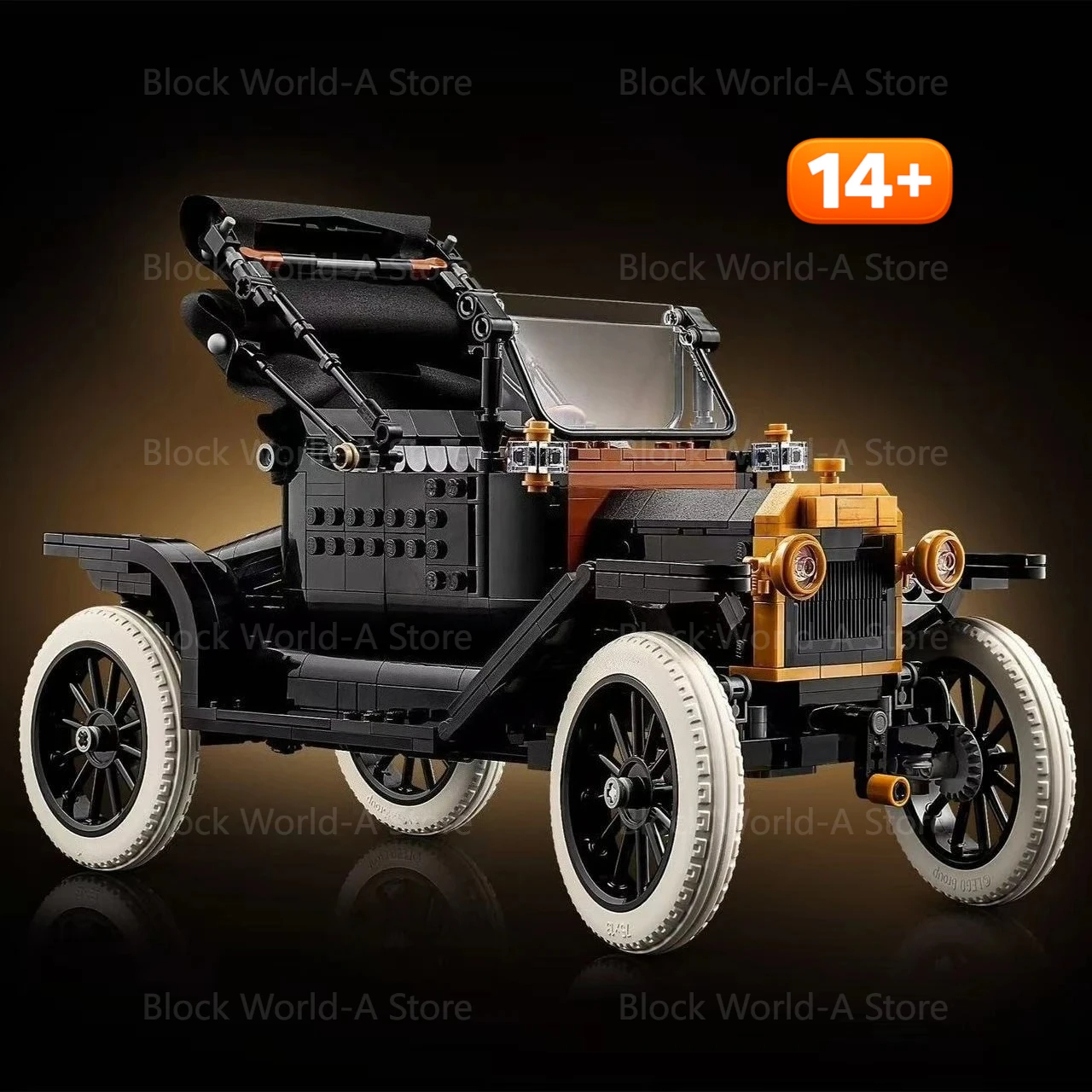 2026 New Forded Model T Building Blocks Set Retro Black Car Model Vehicle Assemble Toys Christmas Birthday Gifts for Kids