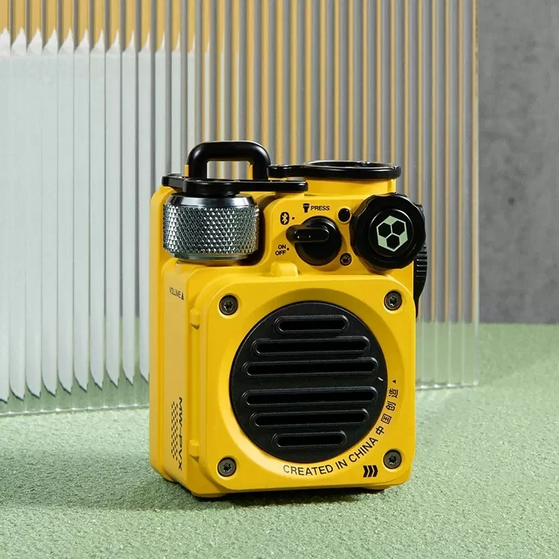 New Mao king MW-PVX wireless Bluetooth speaker radio Born To Be Wild yellow outdoor sport portable metal AI smart mini speaker