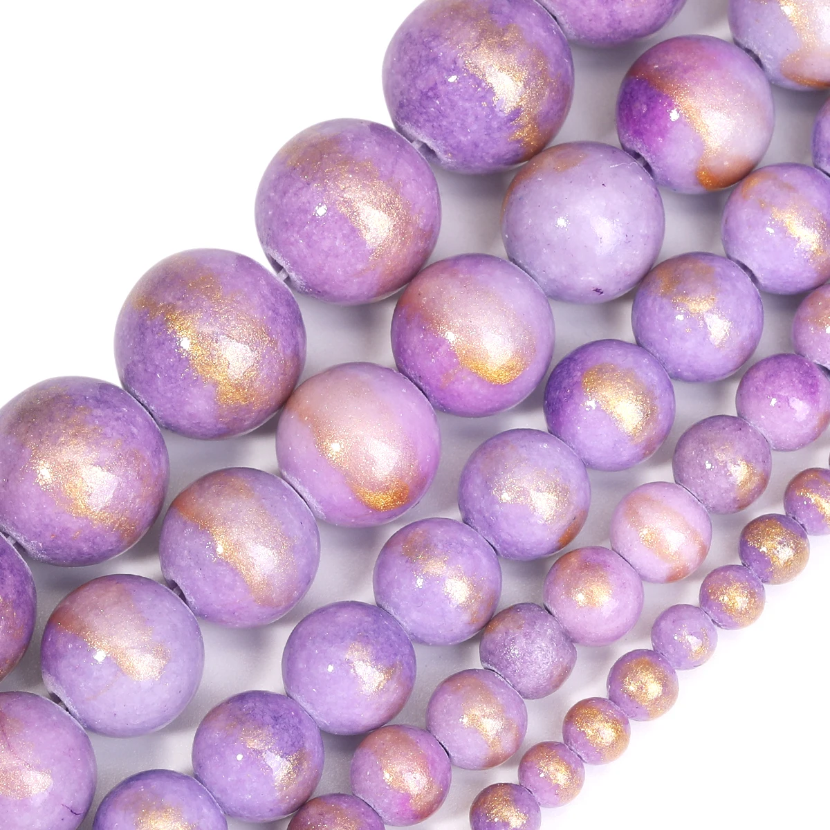 مهشان اليشم الذهب الضوء الأرجواني حبة حجر ثقب كبير 1.6-1.8 مللي متر سوار ذاتي الصنع إكسسوارات 4/6/8/10/12 مللي متر بالجملة دروبشيبينغ #2